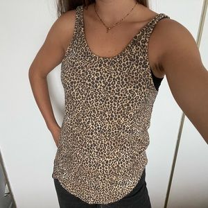 Cheetah print PINK low scoop back tank top